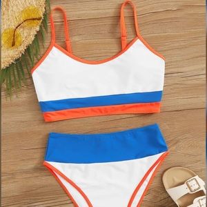 Colorblock High Waisted Bikini Swimsuit